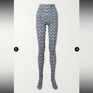 ETRO green Printed Stretch-Jersey Tights